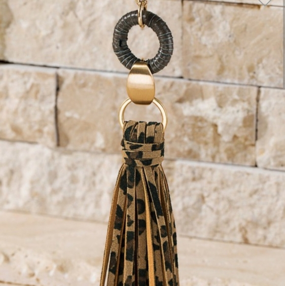 Faux Leather Tassel Necklace - Picture 7 of 7